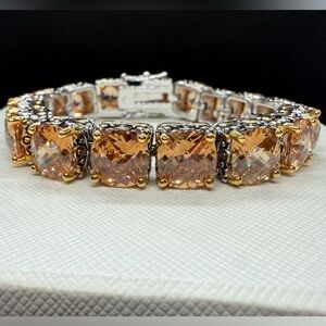 Vintage Park Lane Topaz Bracelet with Gold and Silver Accents